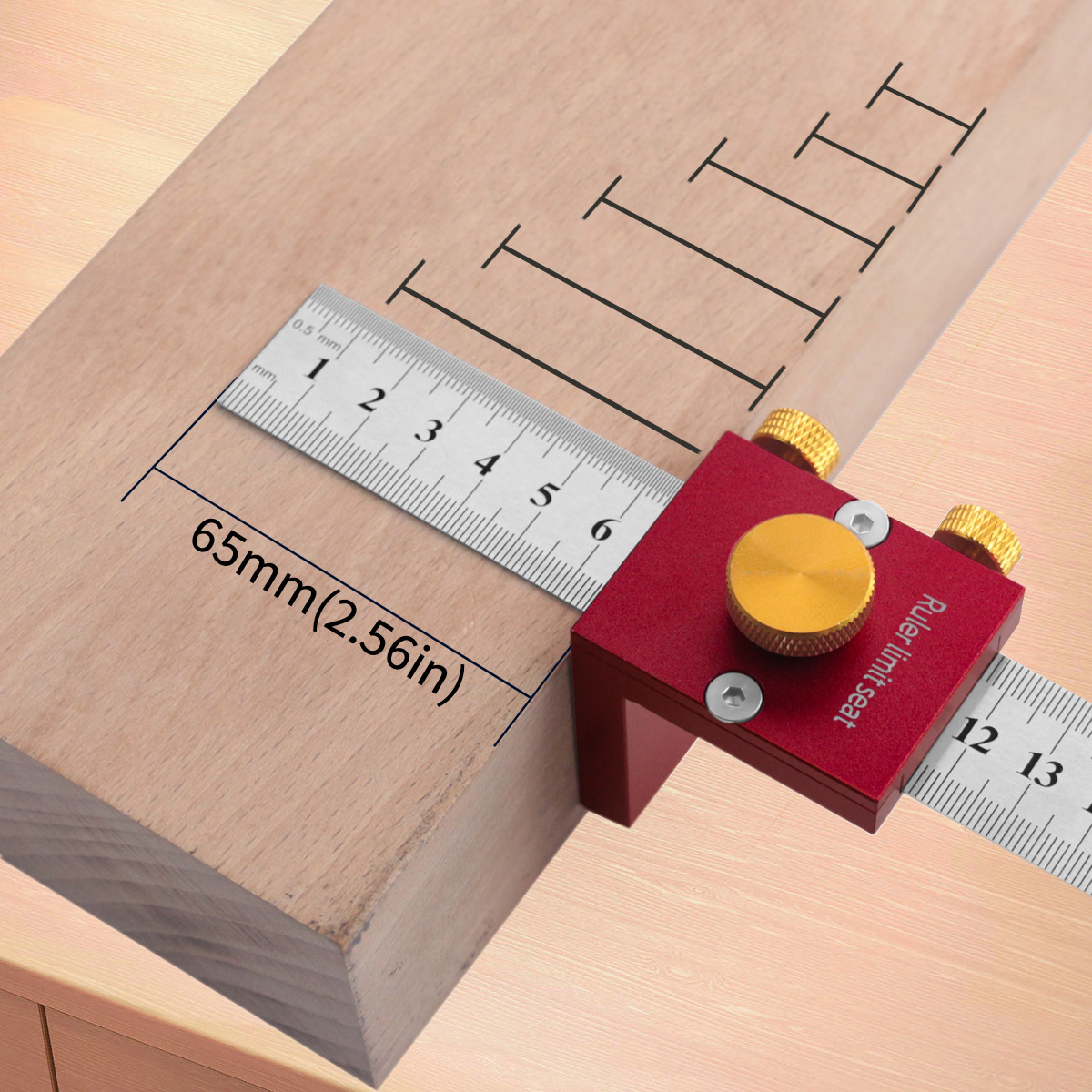 Woodworking Gauge - 30cm/12 인치 스크 라이빙 눈금자 90도