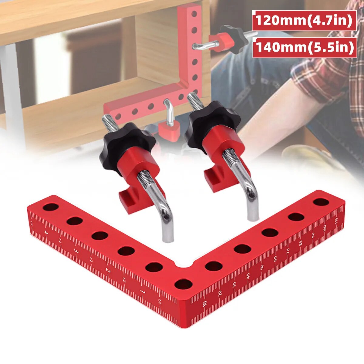 Woodworking Right Angle Clamp - 1세트 90도 포지셔닝 스퀘어 알루미늄 합금