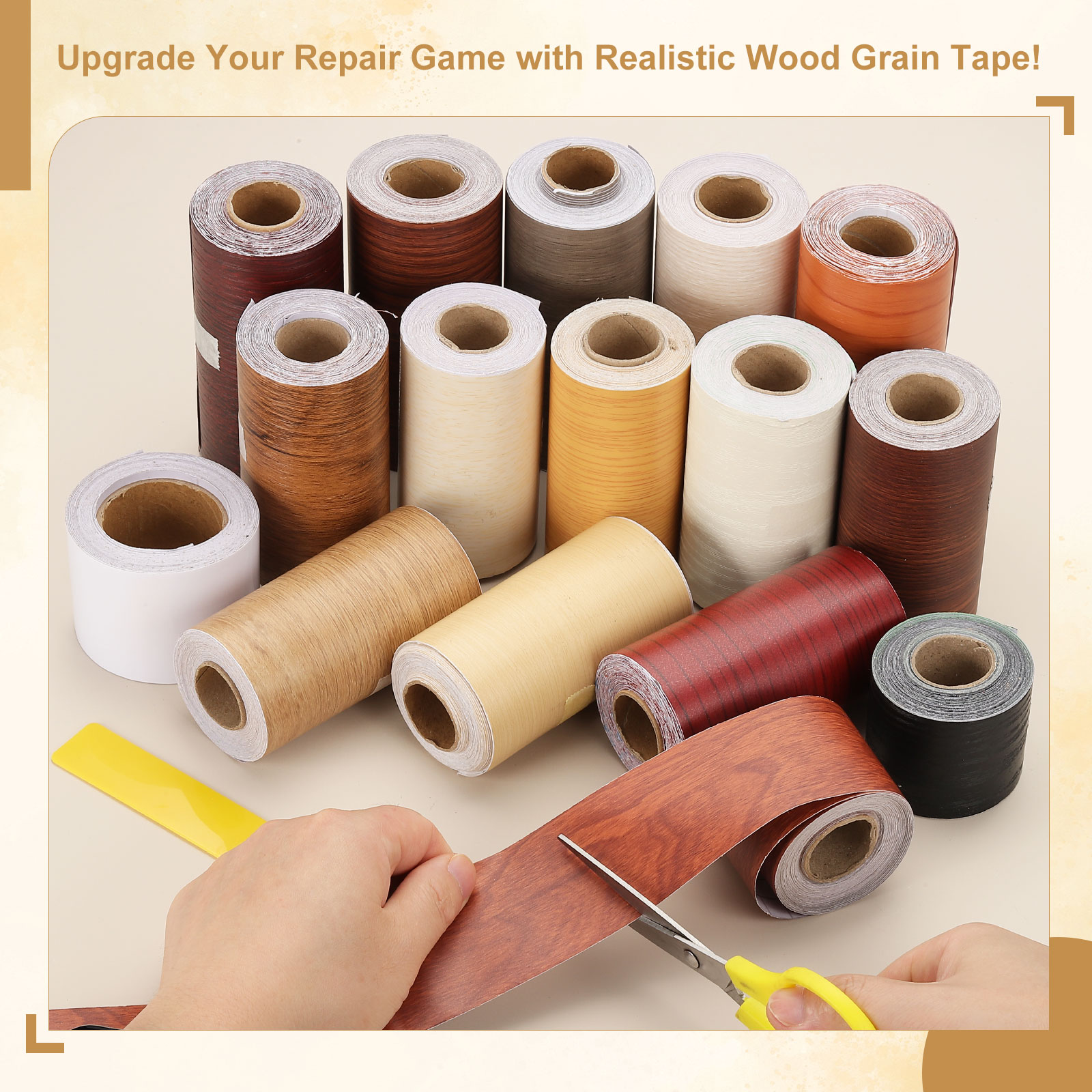 Xfasten Woodworking Tape - 10미터 목재 질감 수리 테이프 자가