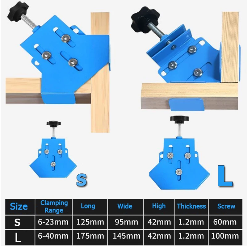 업그레이드 S 또는 L 목공용 알루미늄 합금 직각 클램 - Woodworking Right Angle Clamp 리뷰 및 가격