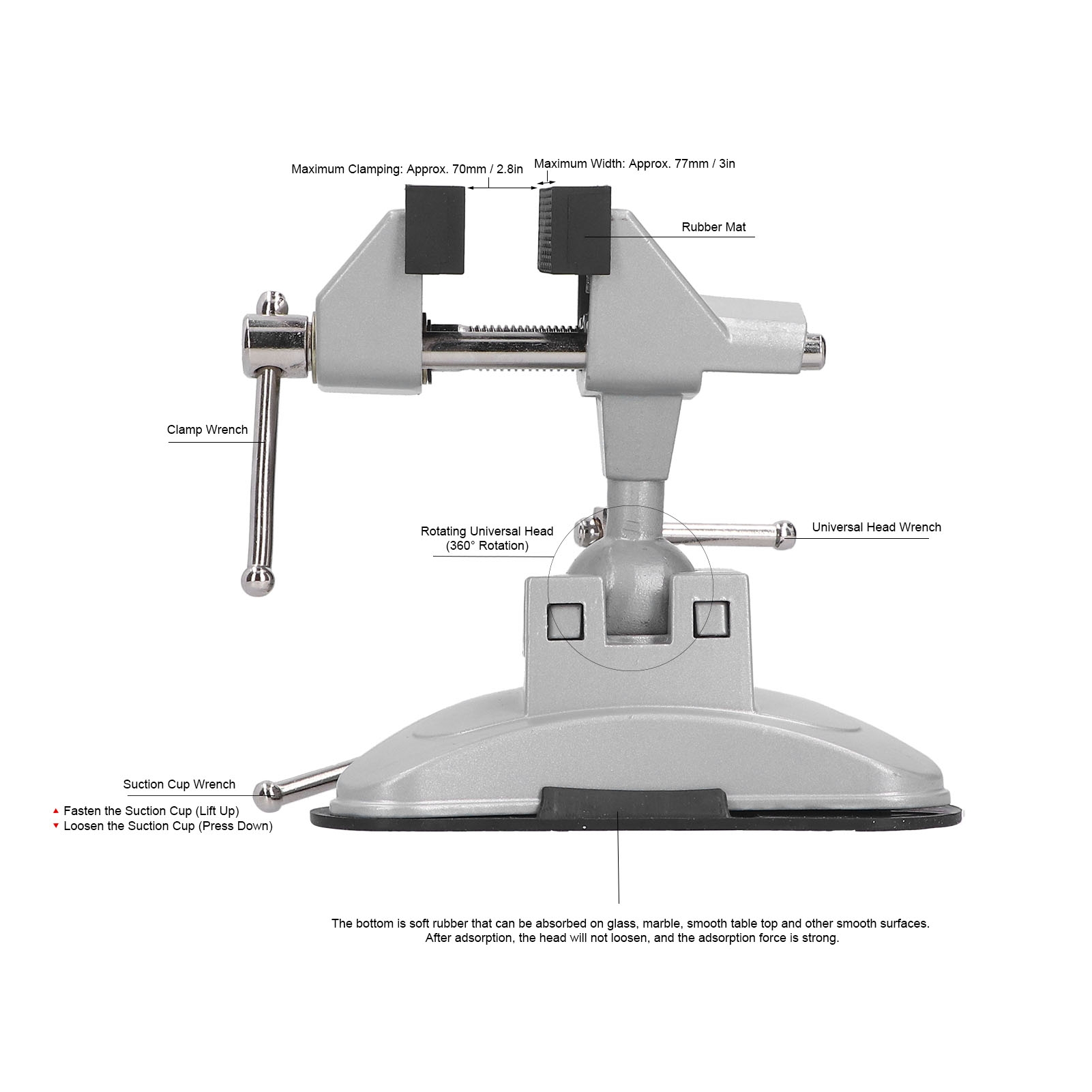 벤치 바이스 플랫 푸시 타입 미니 테이블 조(爪) 흡착 - Woodworking Vise Types 리뷰 및 가격
