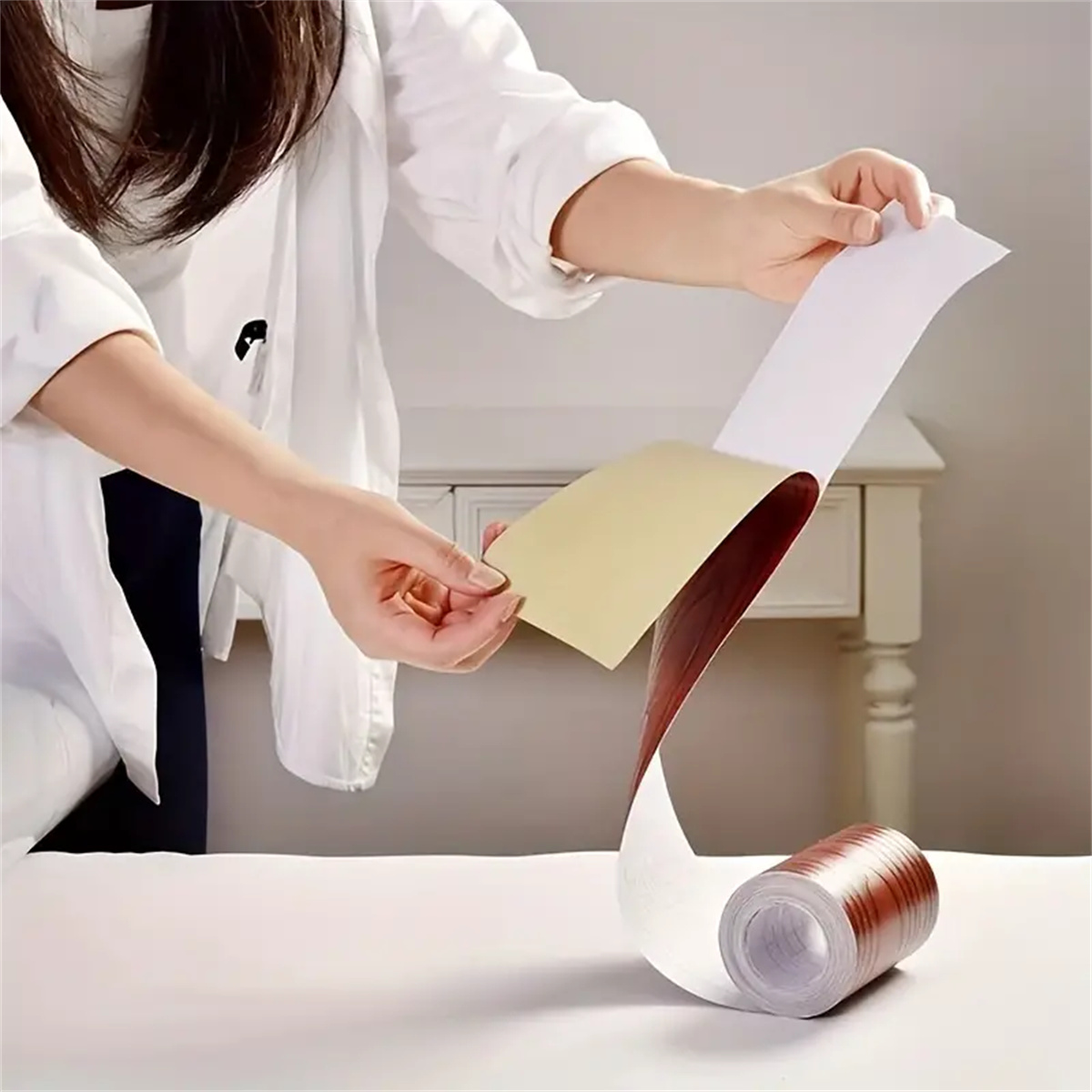 1 롤 8cmx5m 자체 접착 테이프 나뭇결 방수 테이 - Xfasten Woodworking Tape 리뷰 및 가격
