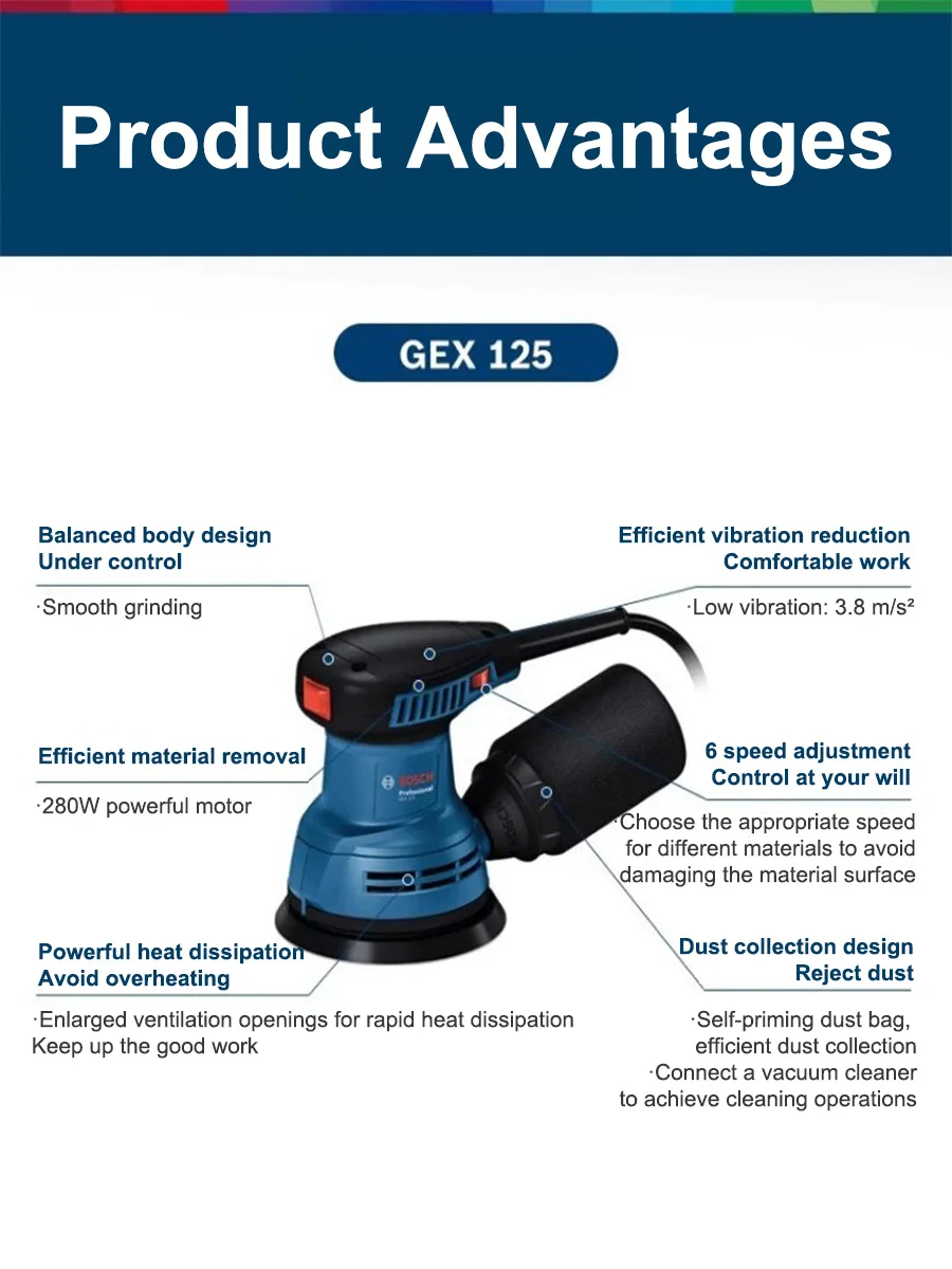 보쉬 GEX125 280W 다기능 오비탈 샌더/샌드 그 - Woodworking Machines 리뷰 및 가격