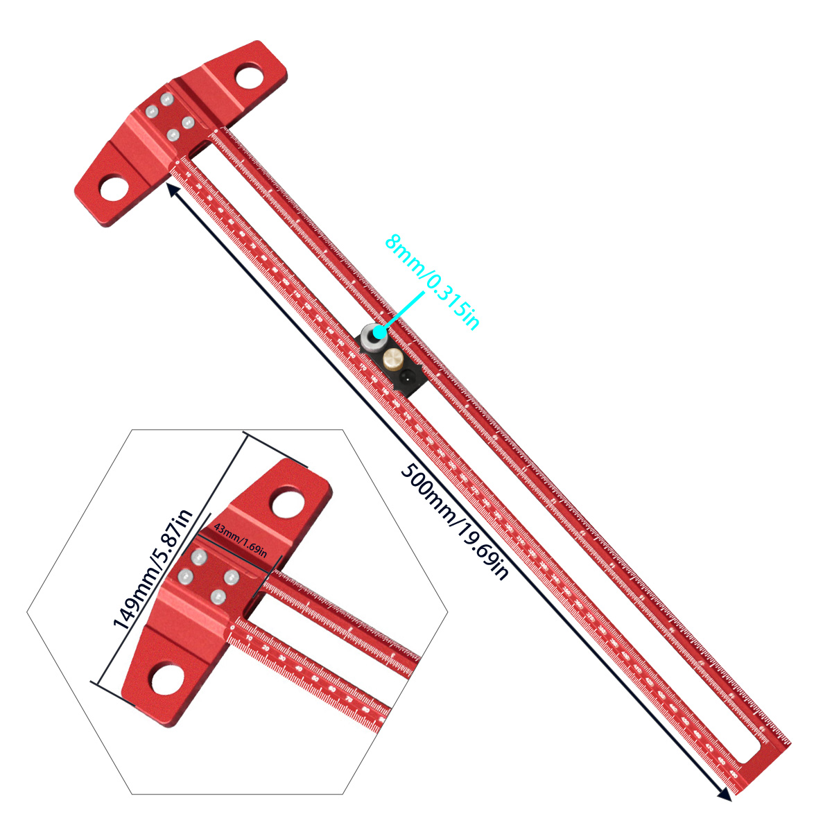 목공용 T-스퀘어 마킹 게이지, 조절 가능한 스톱 및  - Woodworking Gauge 리뷰 및 가격