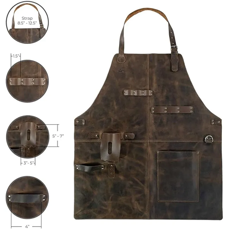 레트로 PU 가죽 앞치마 유니섹스 장인용 목공 작업용  - Woodworking Artisans 리뷰 및 가격
