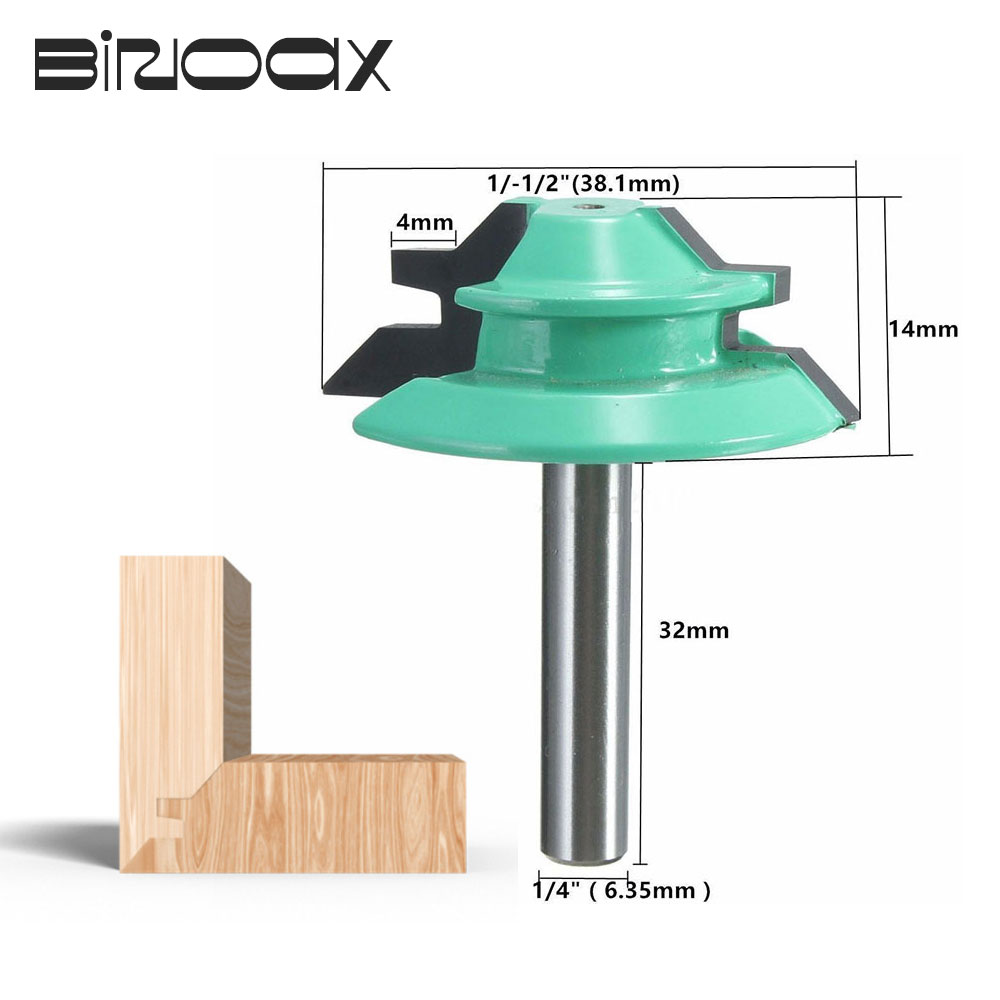 1/4인치 샹크 45도 잠금 마이터 라우터 비트 테논  - Woodworking Quotes 리뷰 및 가격